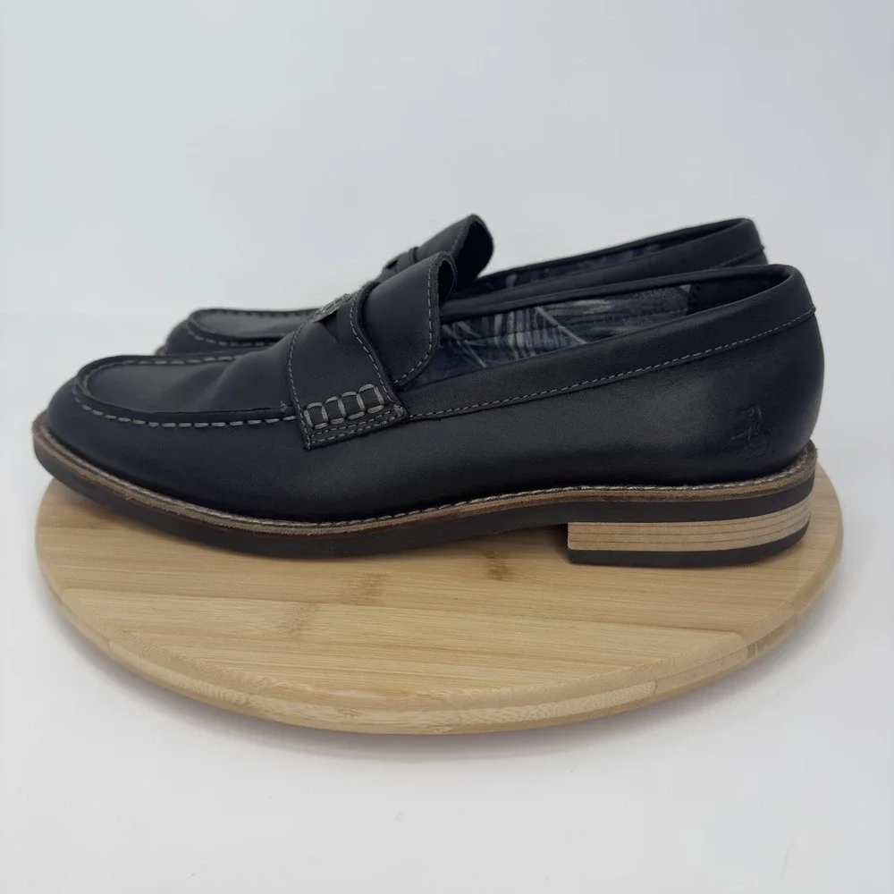 Original‎ Penguin Benson Shoes Mens Size 11 Black Leather Penny Loafers Dress